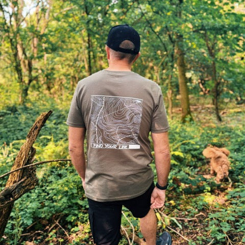 Organic "Find Your Line" Tee - Khaki
