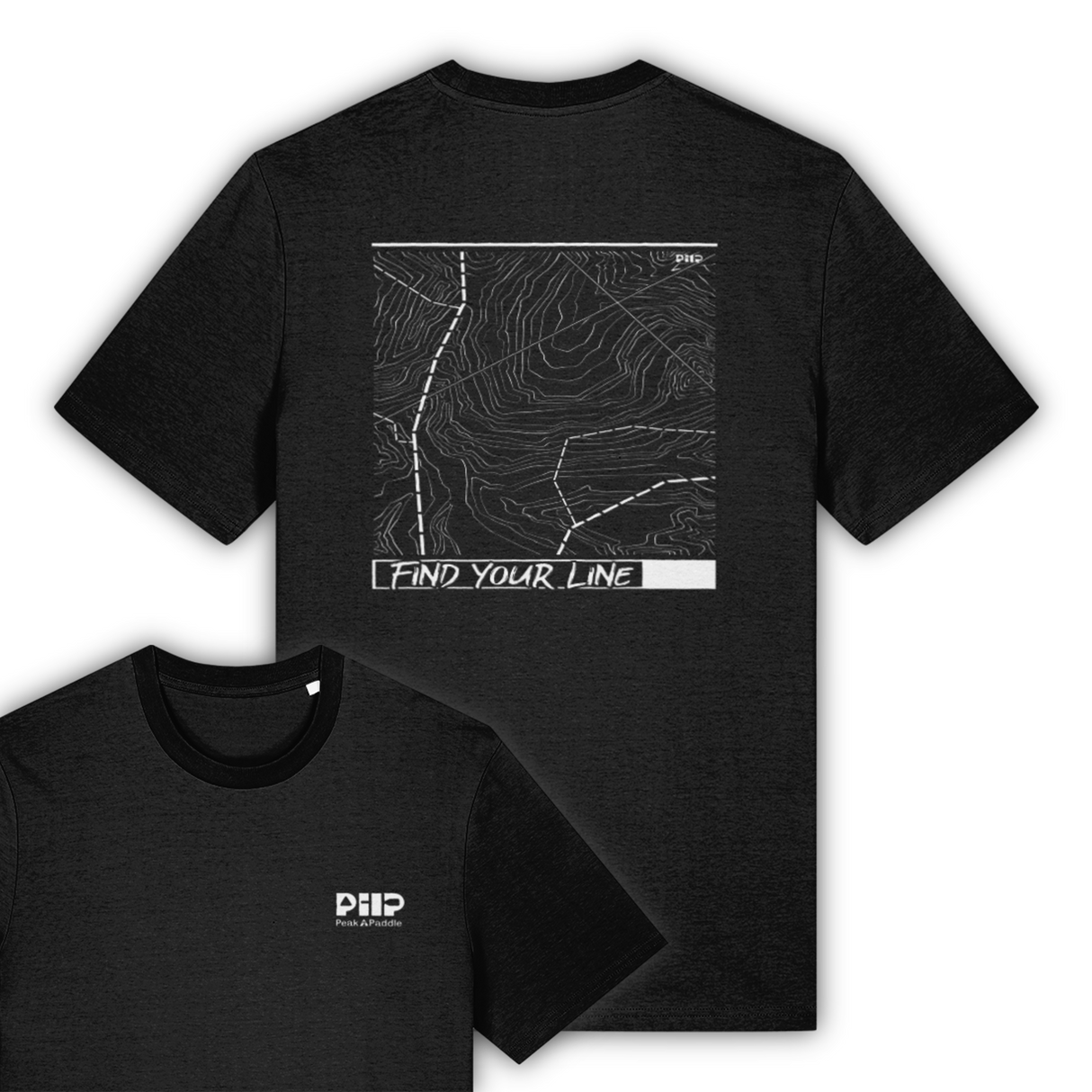 organic, find your line, t Shirt, peak 2 paddle