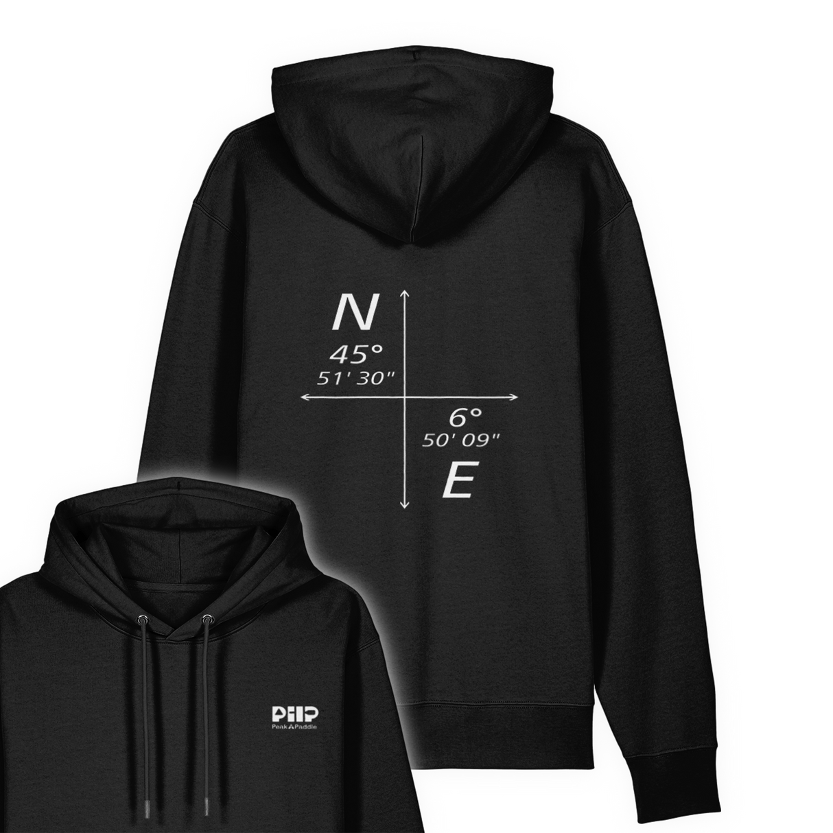 organic, find your line, hoodie, peak 2 paddle