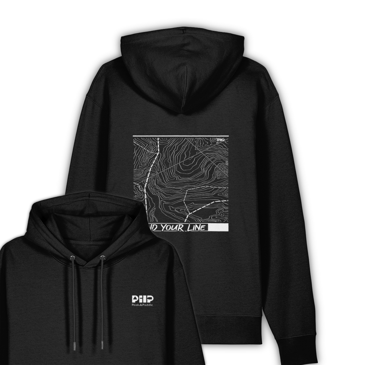 organic, find your line, hoodie, peak 2 paddle
