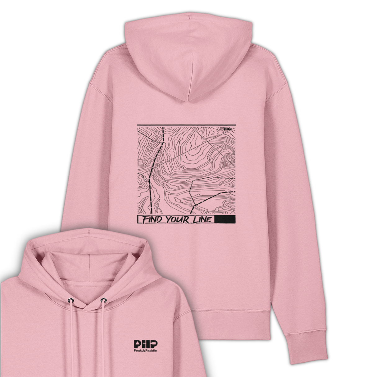 organic, find your line, hoodie, peak 2 paddle