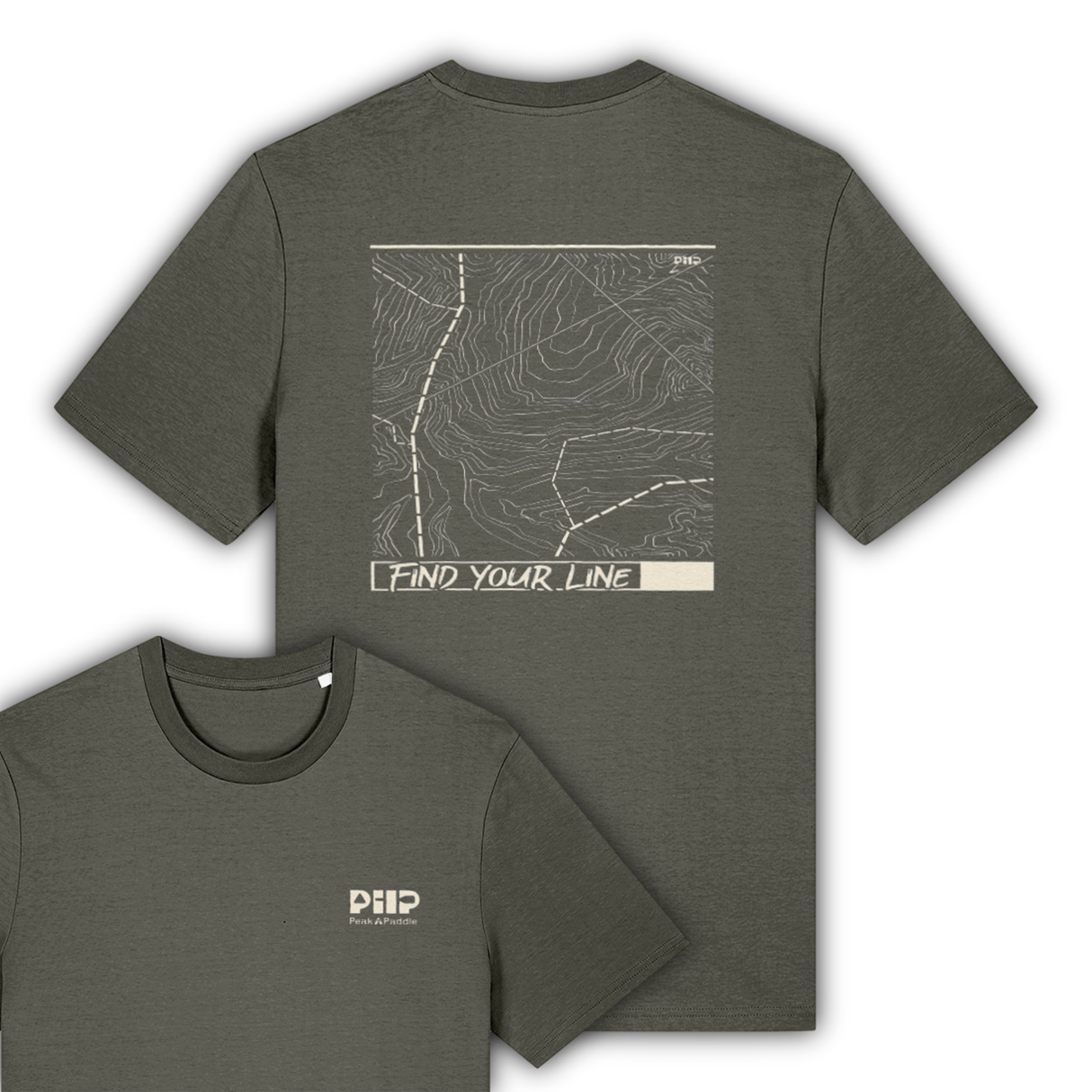 organic, find your line, t Shirt, peak 2 paddle