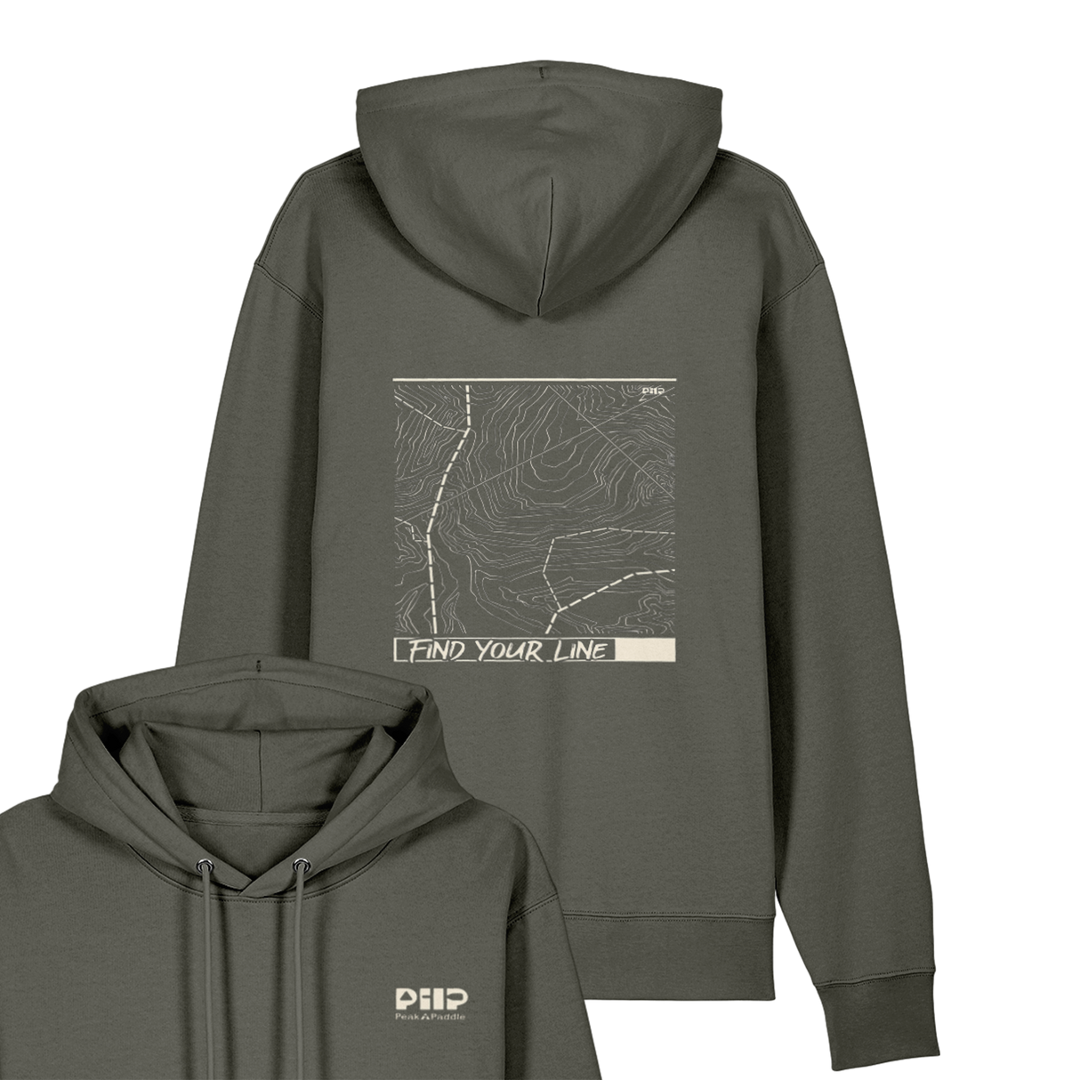 organic, find your line, hoodie, peak 2 paddle