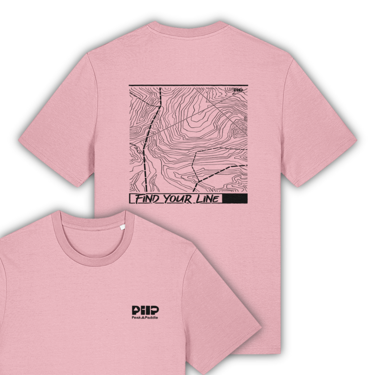 organic, find your line, t Shirt, peak 2 paddle