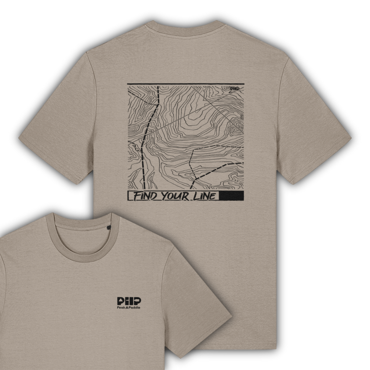 organic, find your line, t Shirt, peak 2 paddle