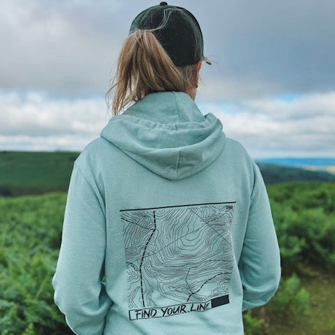 Organic "Find Your Line" Hoodie - Aloe